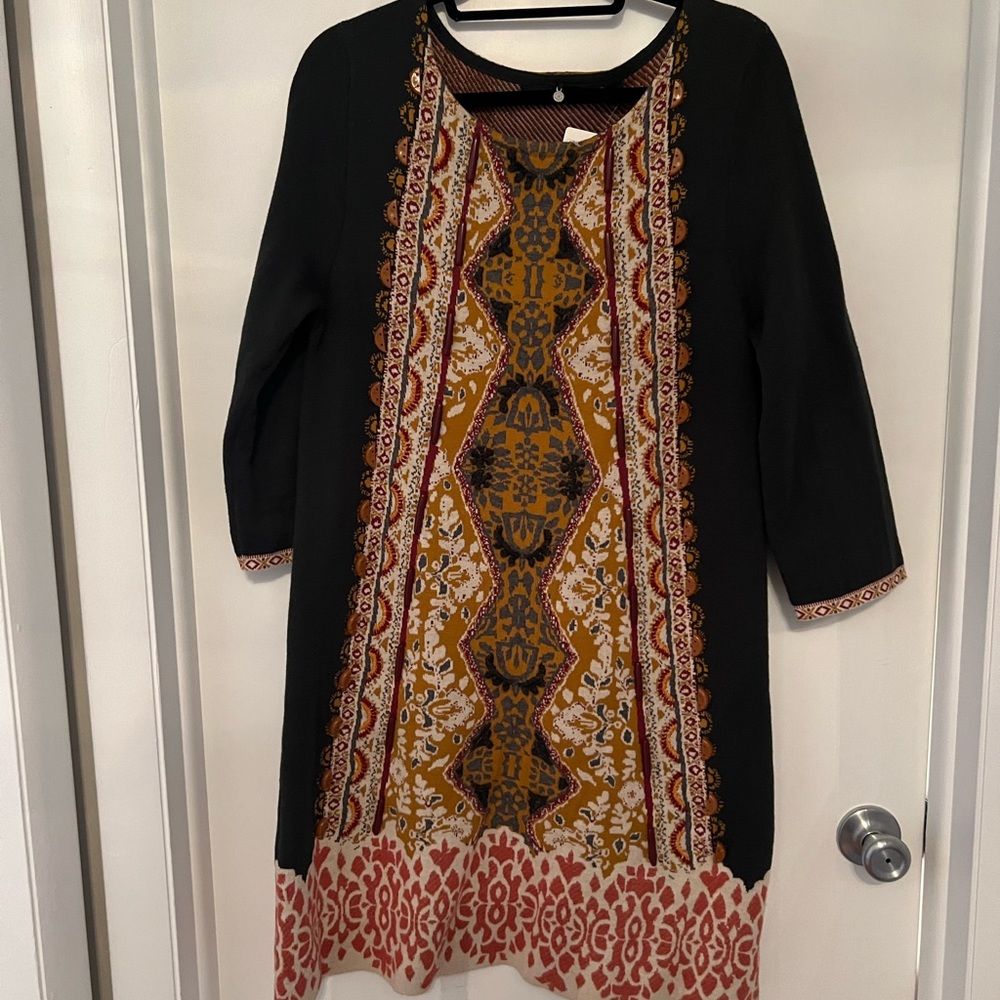 NWT Anthropologie Lanka Tunic Dress by Knitted & Knotted, Large, Sweater Dress